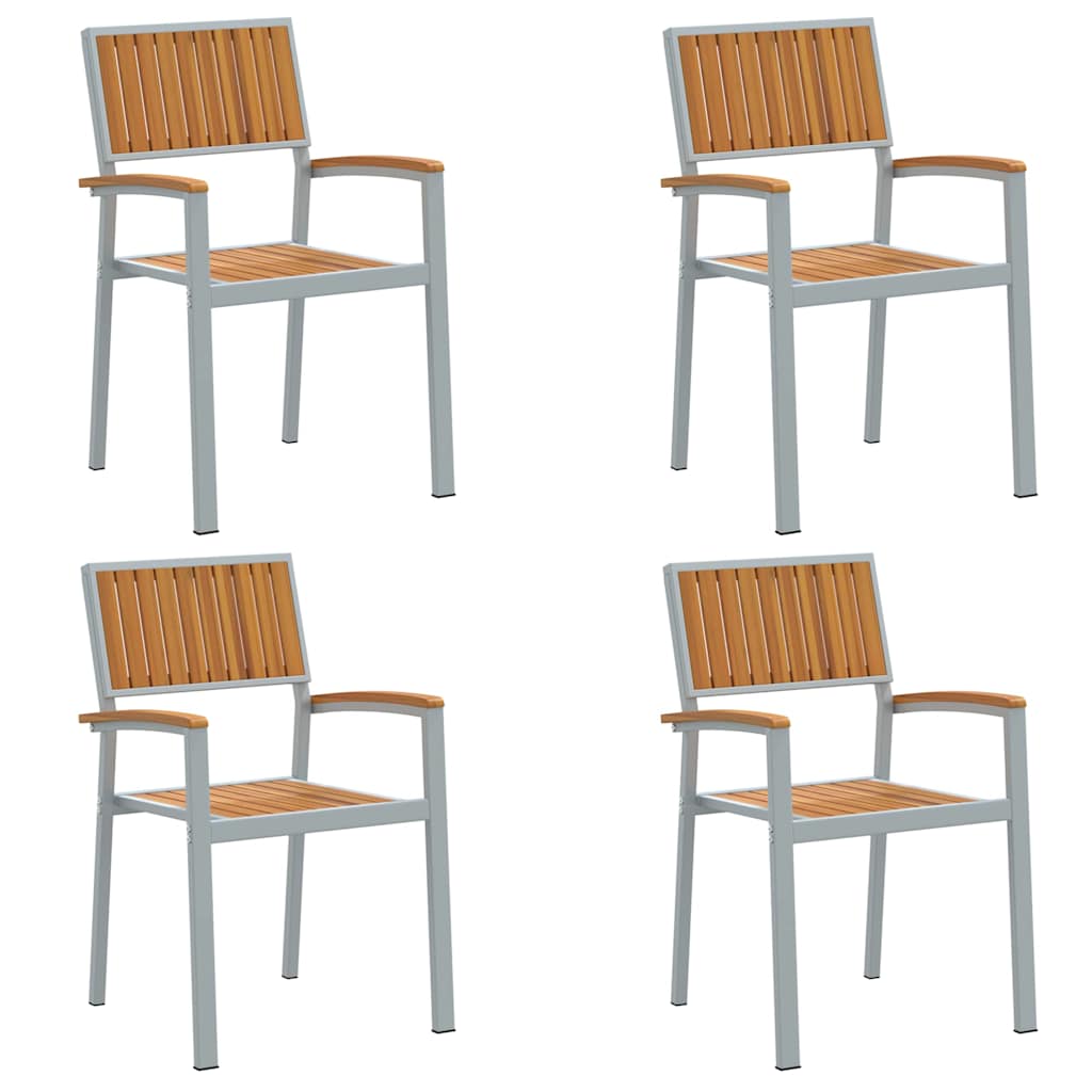 Garden Chair 4 pcs Brown 56 x 57 x 87cm Solid Acacia wood