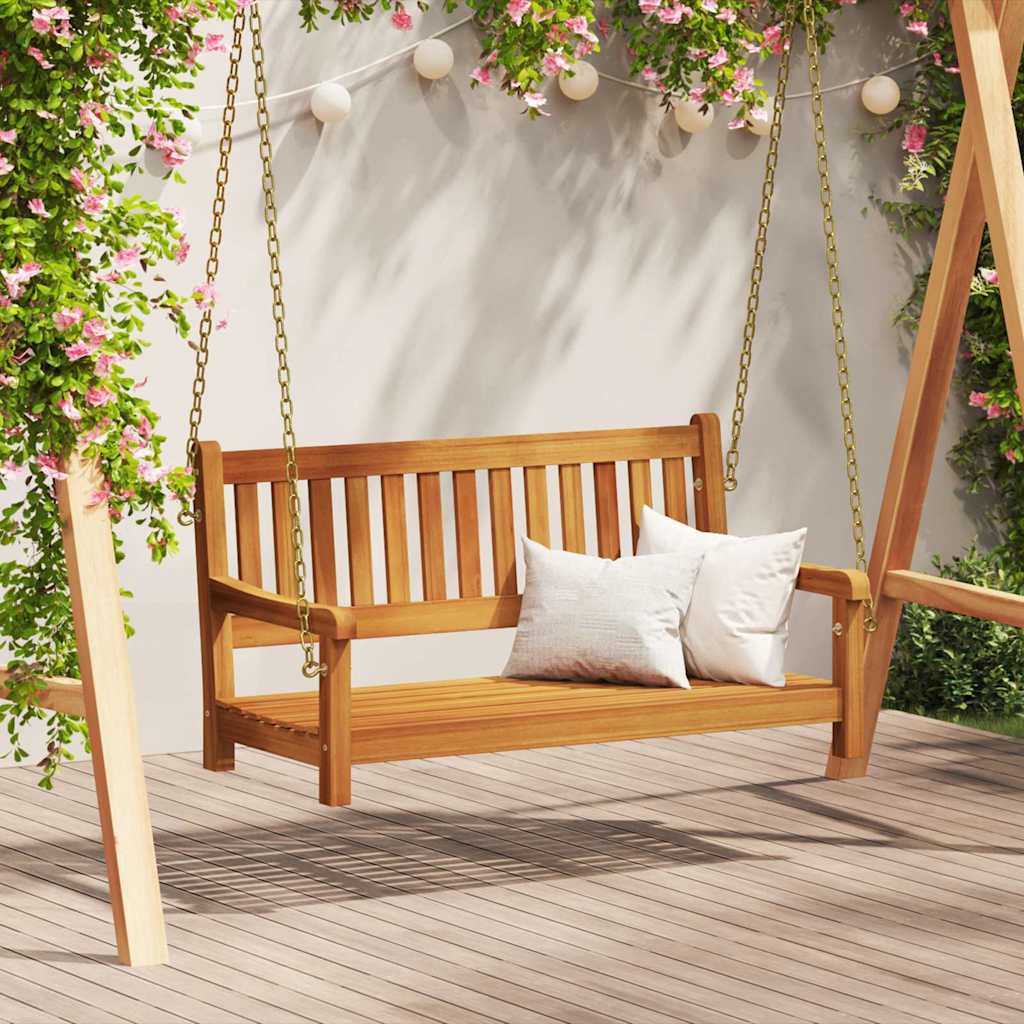 Garden Swing Bench Brown 119 x 35 x 47cm Solid Acacia wood