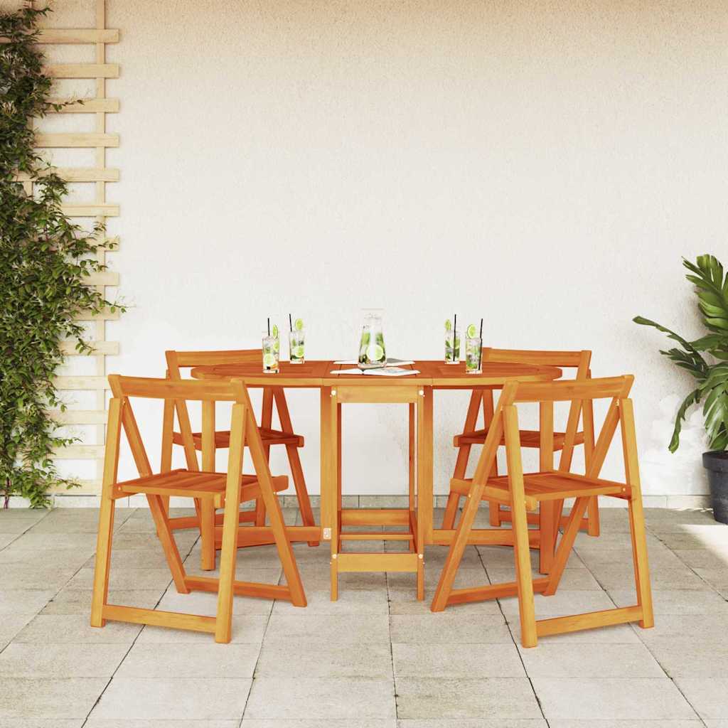 Garden Table 5 pcs Brown 110 x 60 x 72 cm Solid Acacia wood
