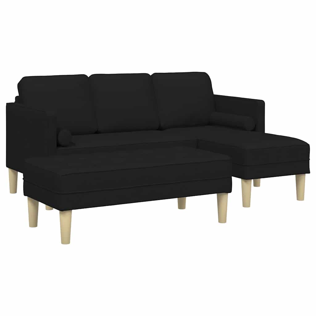 Sofa Set 2 pcs Black 173 x 131 x 67 cm Fabric