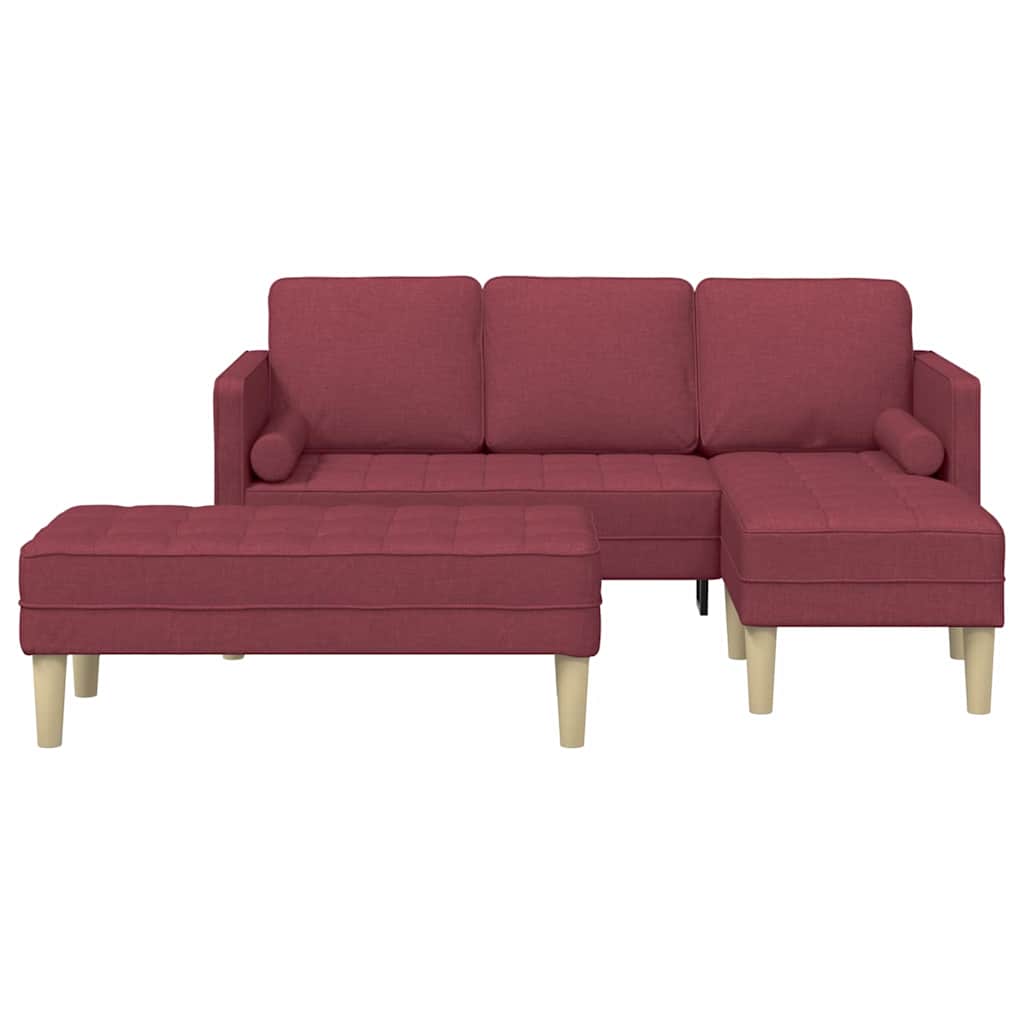 Sofa Set 2 pcs Wine red 173 x 131 x 67 cm Fabric
