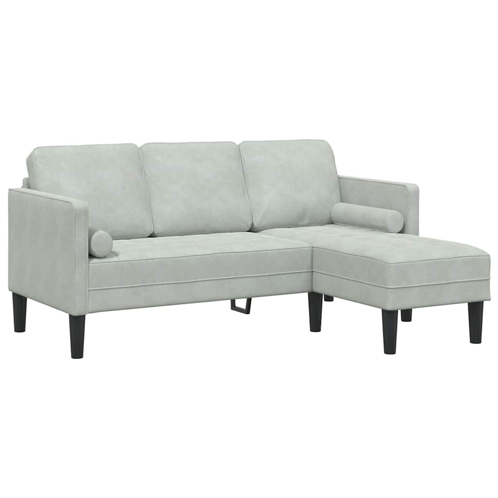 Sofa Set 2 pcs Light grey 173 x 131 x 67 cm Velvet