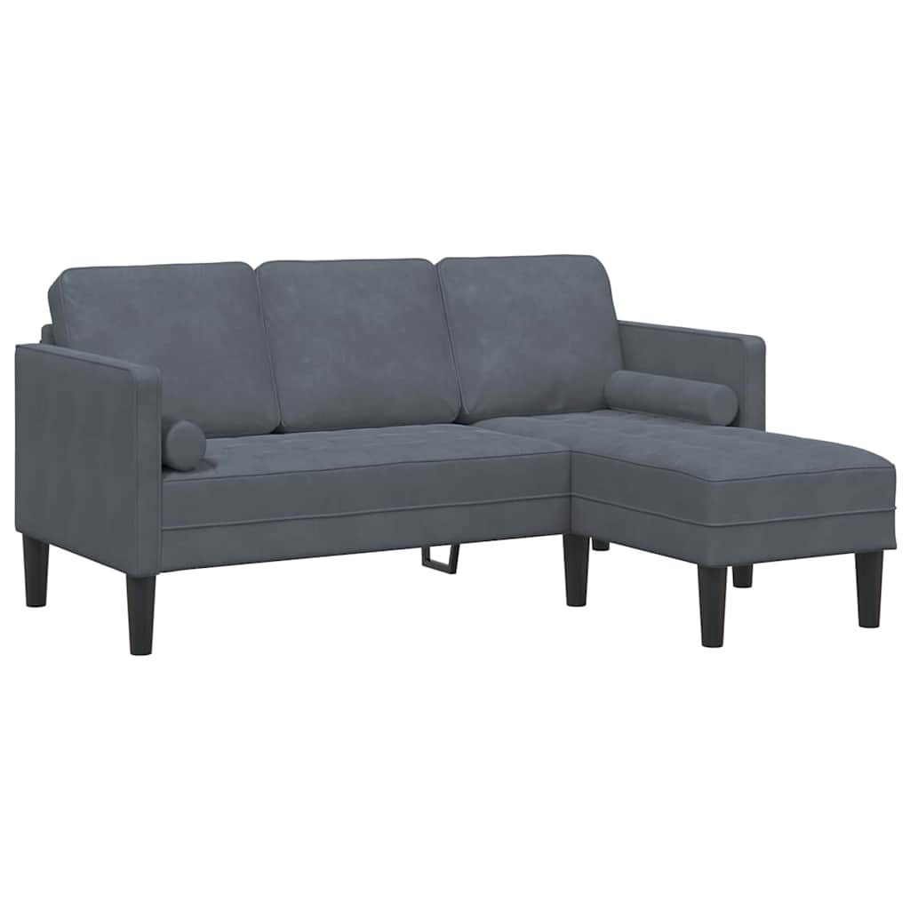 Sofa Set 2 pcs Dark grey 173 x 131 x 67 cm Velvet