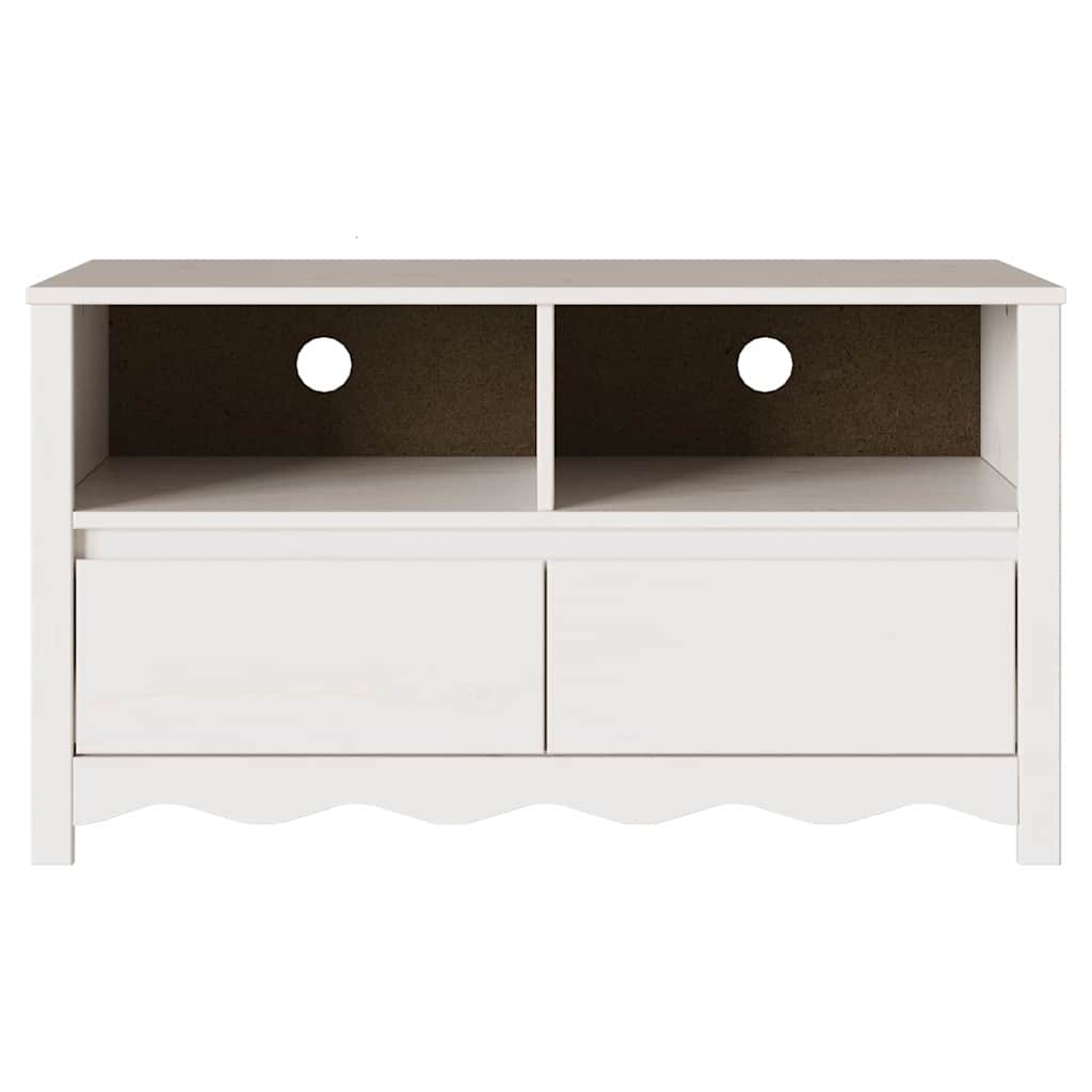 TV Cabinet Drammen White 99 x 43 x 55 cm Solid Pine wood