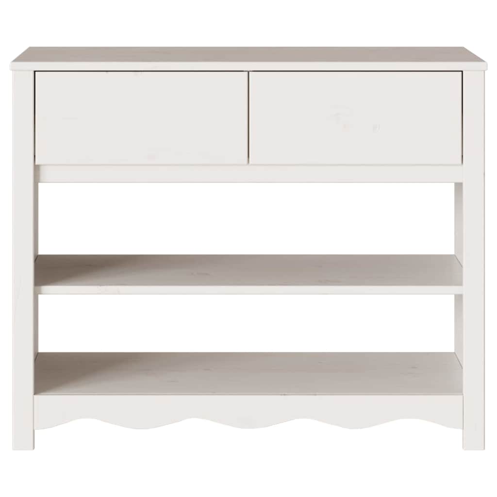 Console Table Drammen White 89.5 x 37 x 73 cm Solid pine wood