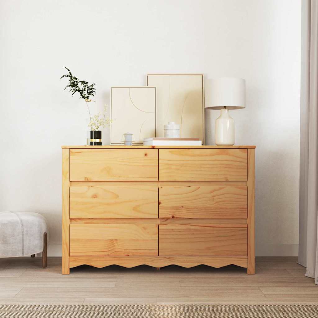 Chest of Drawers Drammen Oak 111 x 43 x 73.5 cm Solid Pine wood