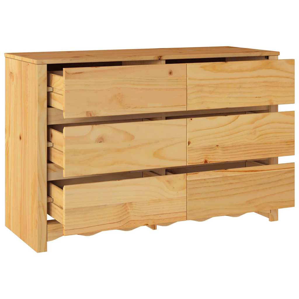 Chest of Drawers Drammen Oak 111 x 43 x 73.5 cm Solid Pine wood