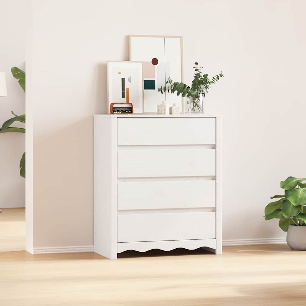Chest of Drawers with Drawer Drammen White 76.5 x 40 x 91 cm