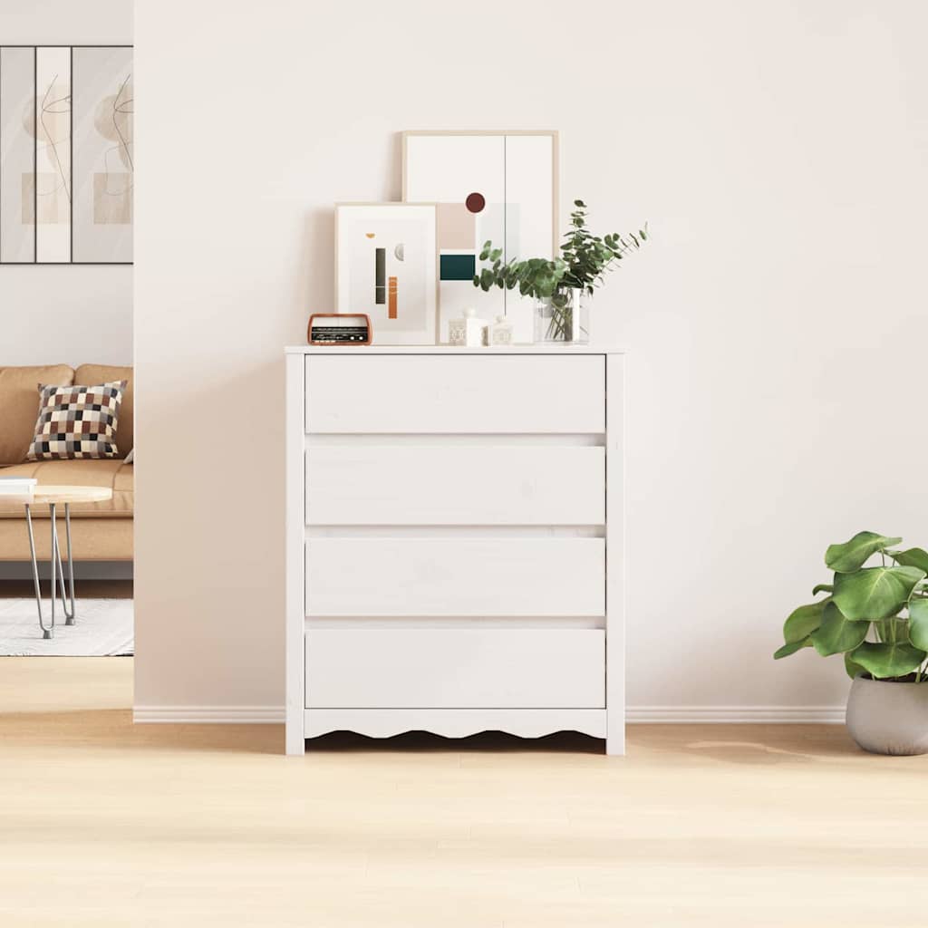 Chest of Drawers with Drawer Drammen White 76.5 x 40 x 91 cm