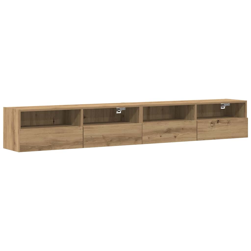 TV Wall Cabinet 2 pcs Artisan oak 100x30x30cm Engineered Wood