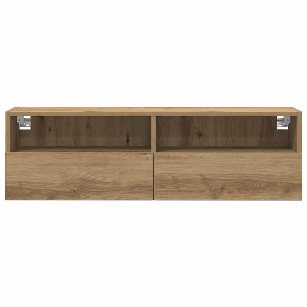 TV Wall Cabinet 2 pcs Artisan oak 100x30x30cm Engineered Wood