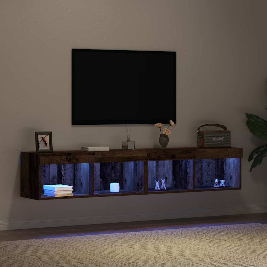 TV Cabinet 2 pcs Old wood 80 x 30 x 30 cm Engineered Wood