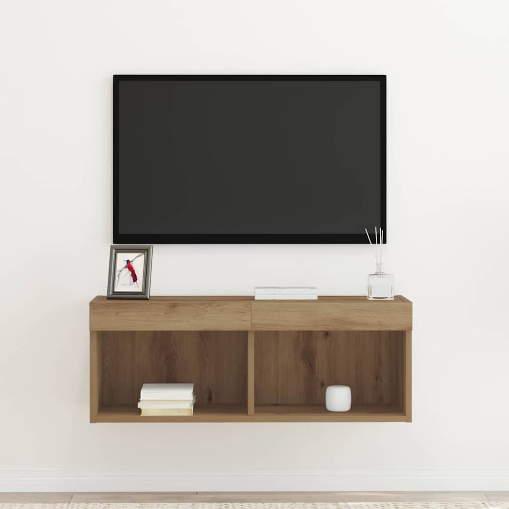 TV Cabinet Artisan oak 80 x 30 x 30 cm Engineered Wood