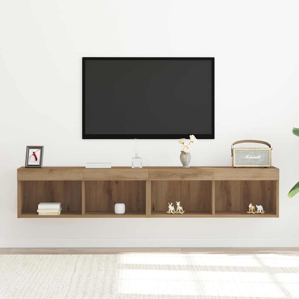 TV Cabinet 2 pcs Artisan Oak 80 x 30 x 30 cm Engineered Wood