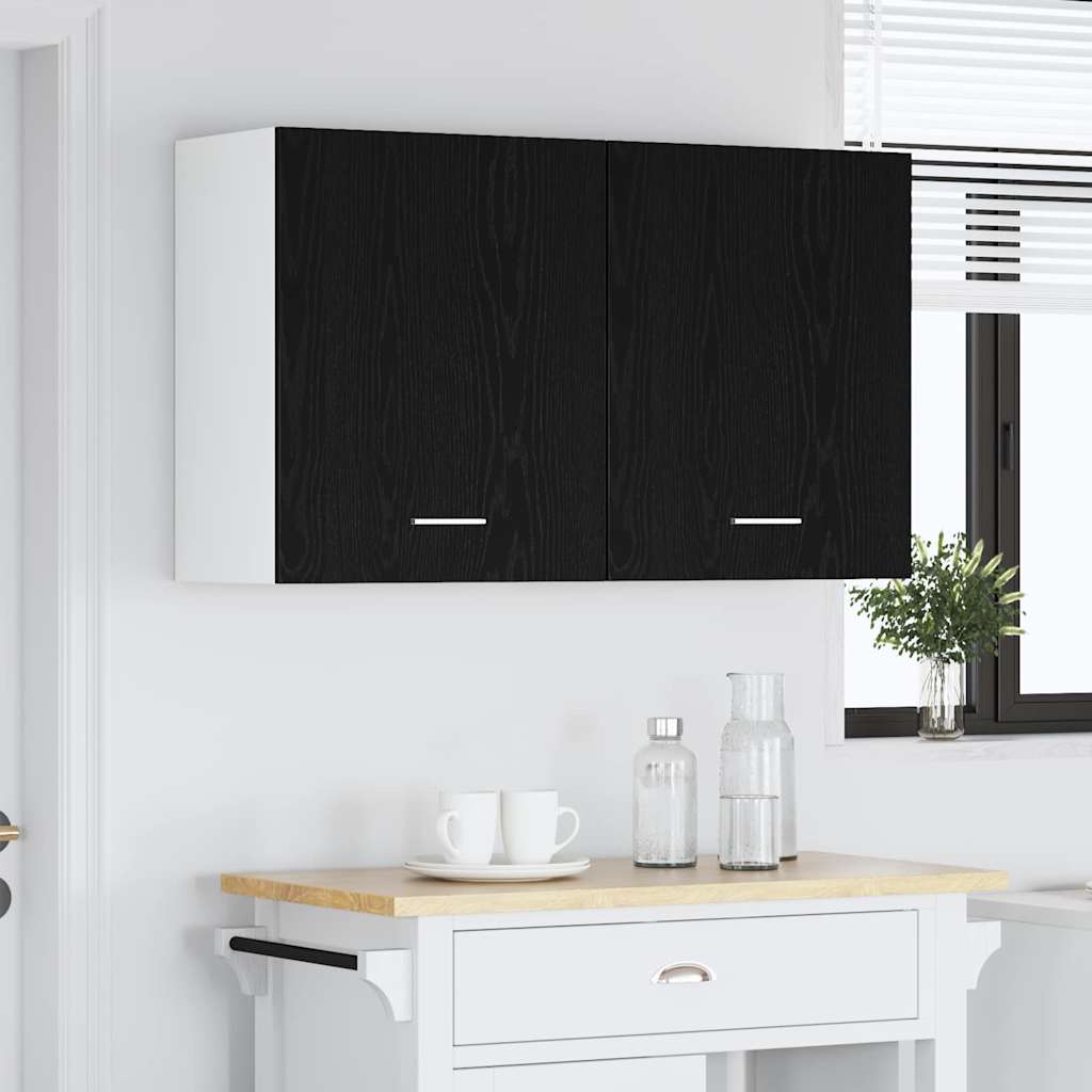Hanging Cabinets with Shelf 2 pcs Black oak 100 x 31 x 60 cm