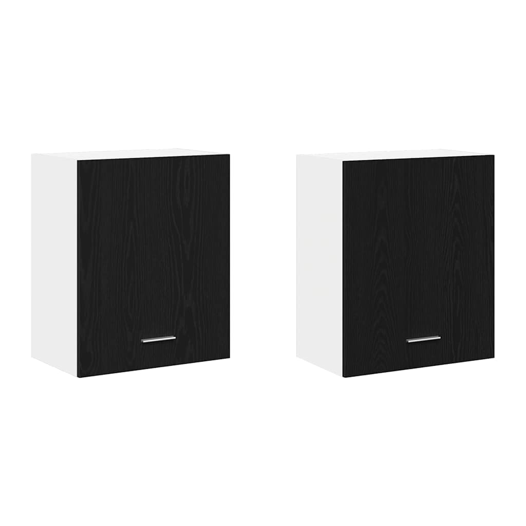 Hanging Cabinets with Shelf 2 pcs Black oak 100 x 31 x 60 cm