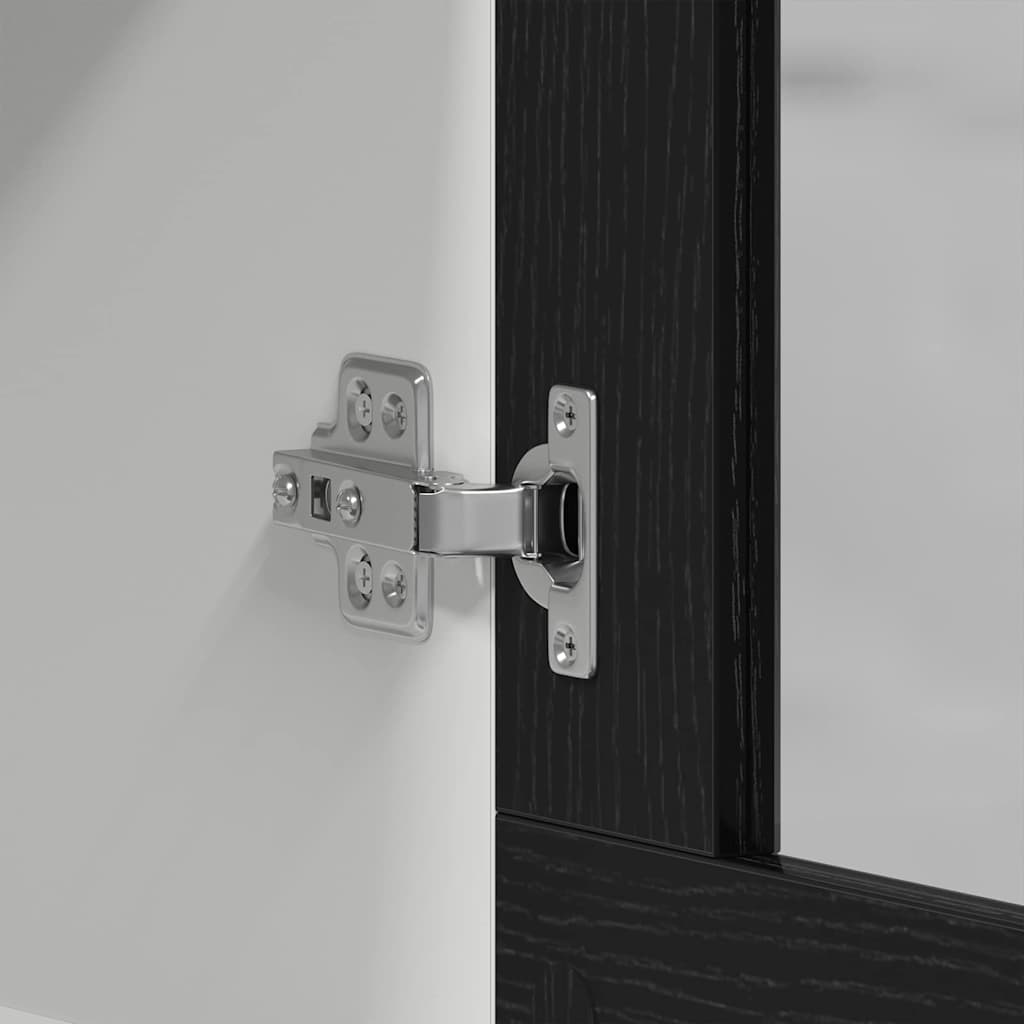 Hanging Glass Cabinet Black oak 80 x 31 x 60 cm Engineered wood