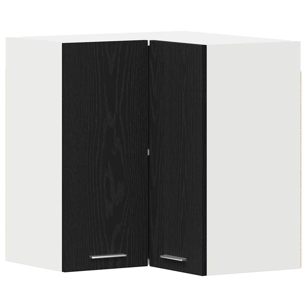 Hanging Corner Cabinet with Shelf Black oak 57 x 57 x 60 cm
