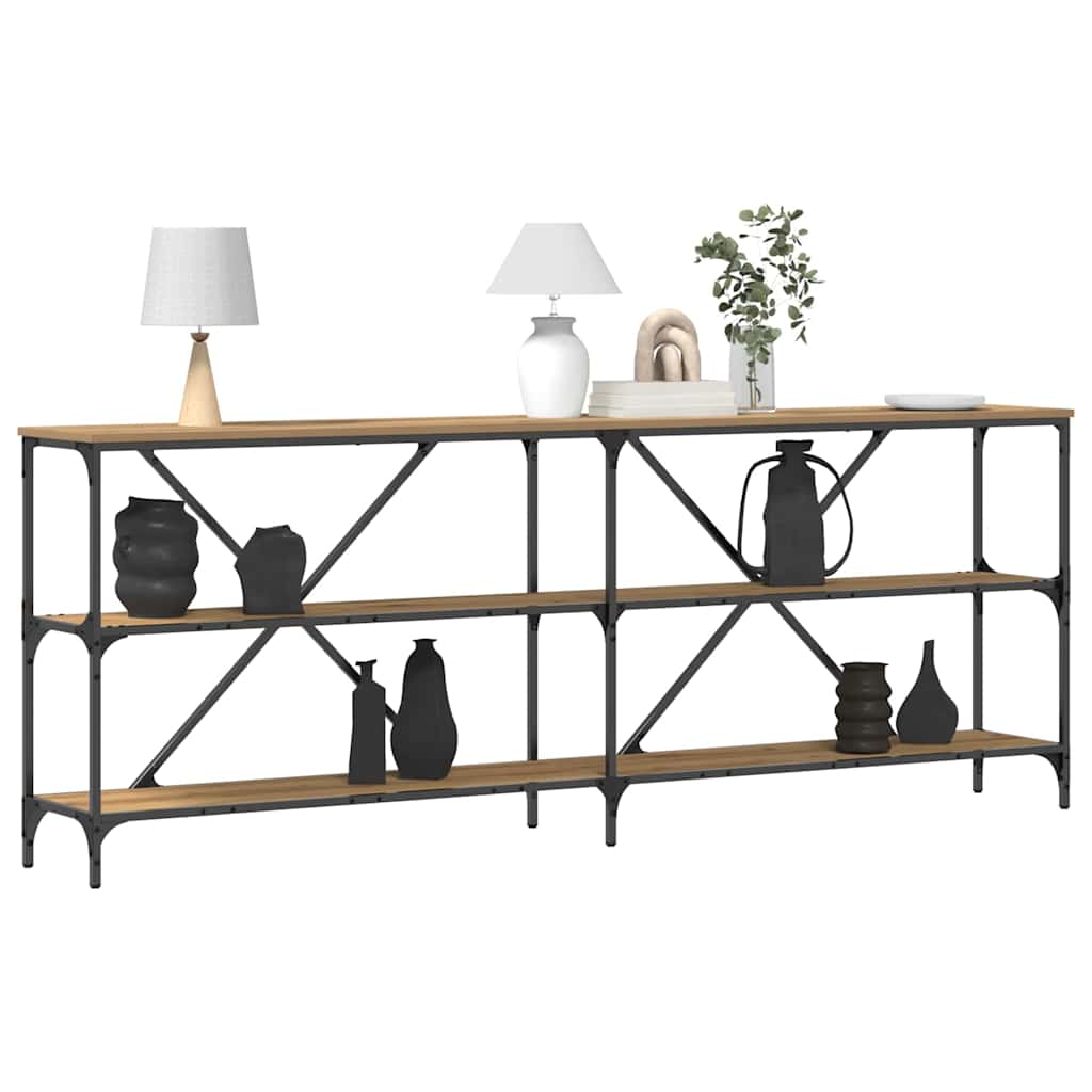 Console Table with Shelf Other Artisan oak 200 x 30 x 75 cm