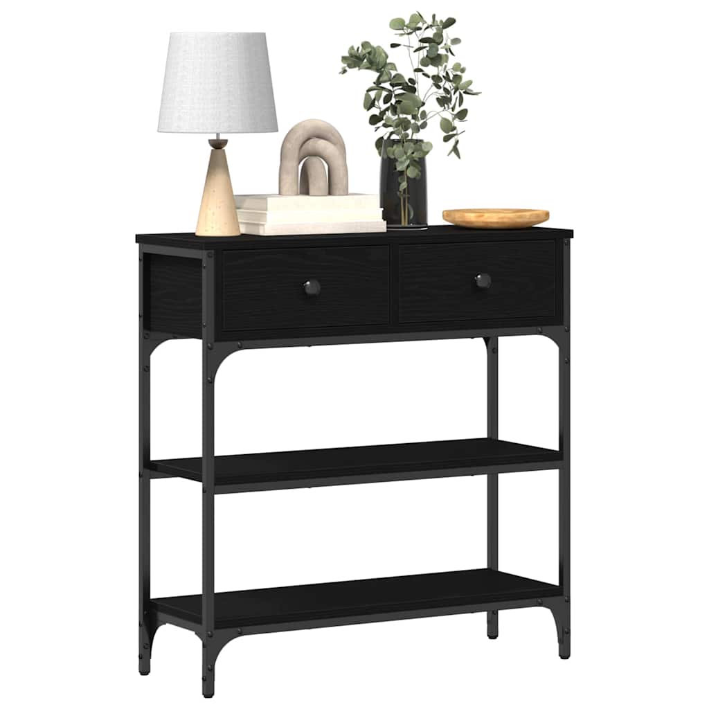 Console Table with Drawer Black oak 72.5 x 25 x 75 cm
