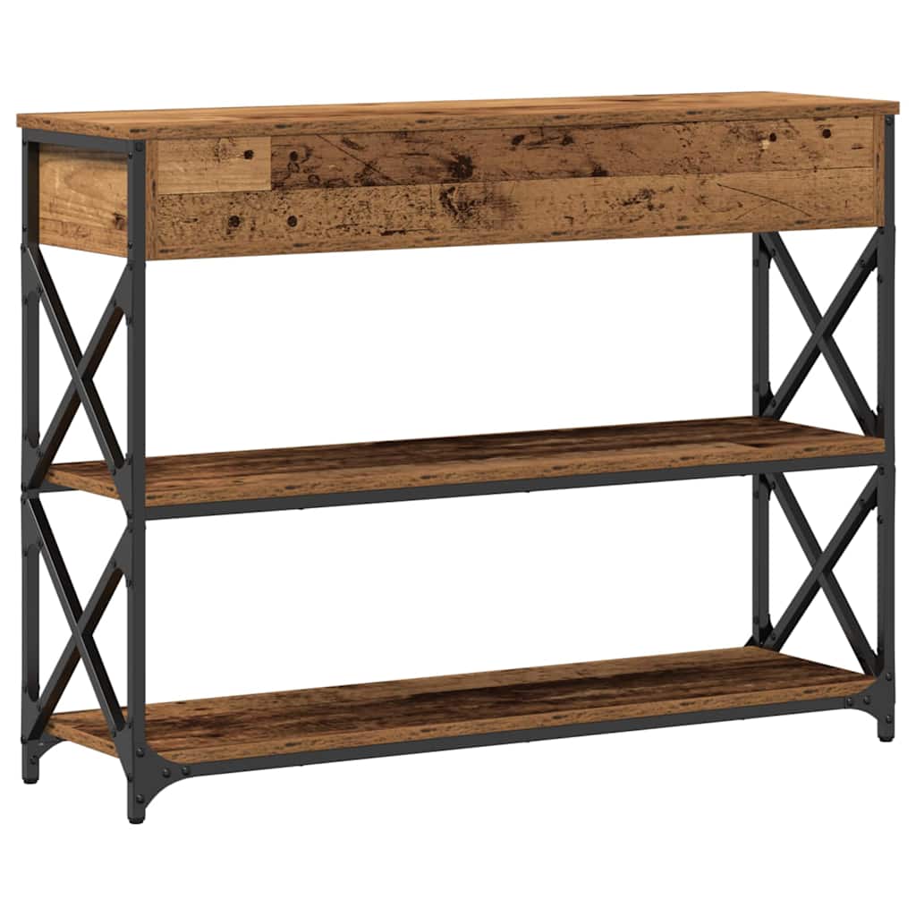 Console Table with Drawer with Shelf Old wood 100 x 28 x 75 cm