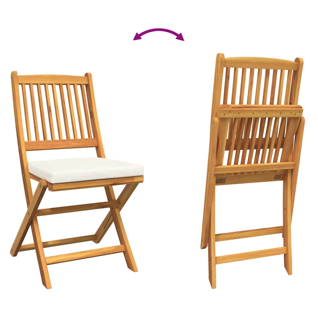 Folding Chair 4 pcs White 49 x 57.5 x 92cm Solid Acacia wood
