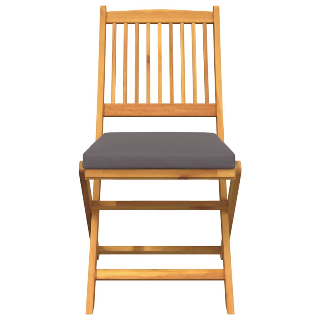Folding Chair 4 pcs Grey 49 x 57.5 x 92cm Solid Acacia wood