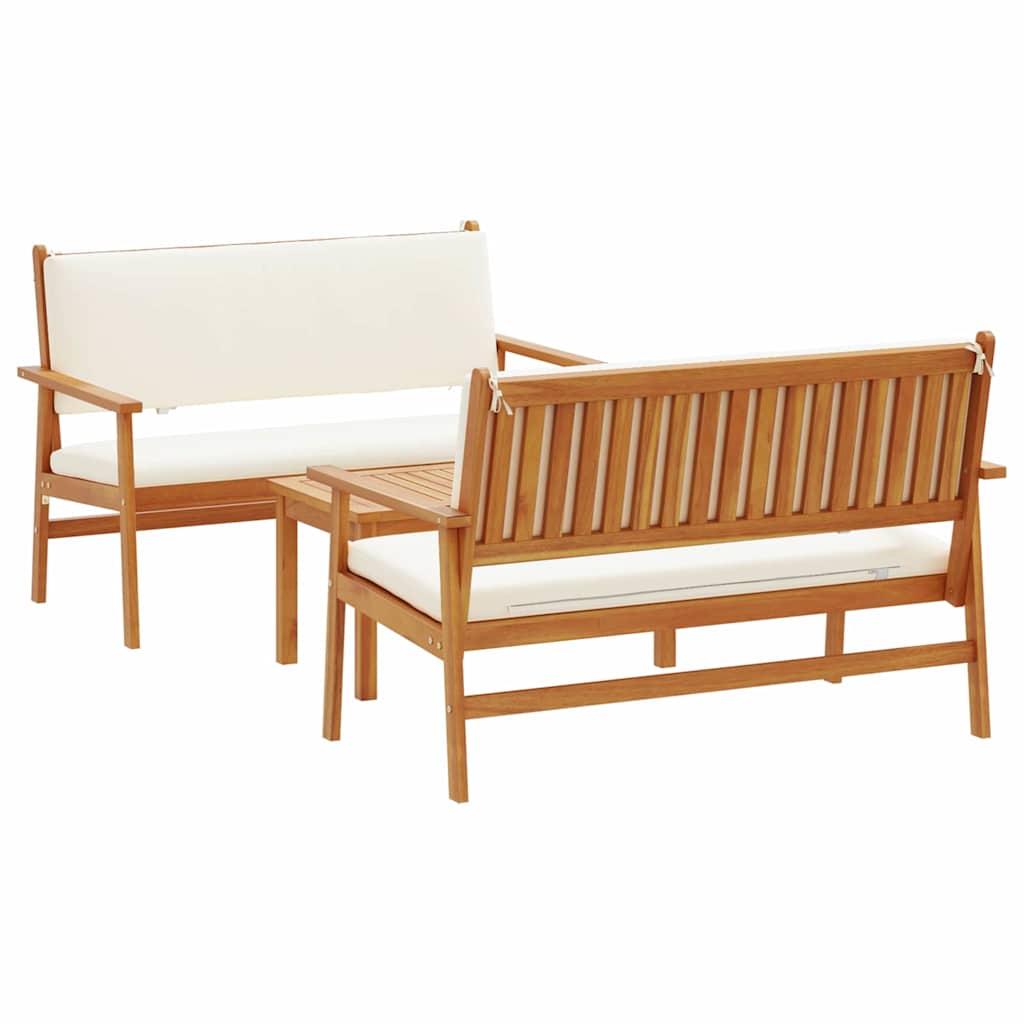 Garden Sofa Set 3 pcs Brown 75 x 45 x 38cm Solid Acacia wood