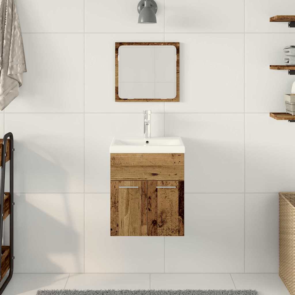 Bathroom Furniture Set 3 pcs Old Wood 41 x 38.5 x 46 cm