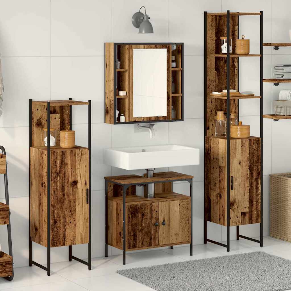 Bathroom Furniture Set Other 4 pcs Old wood 33 x 33 x 185.5 cm