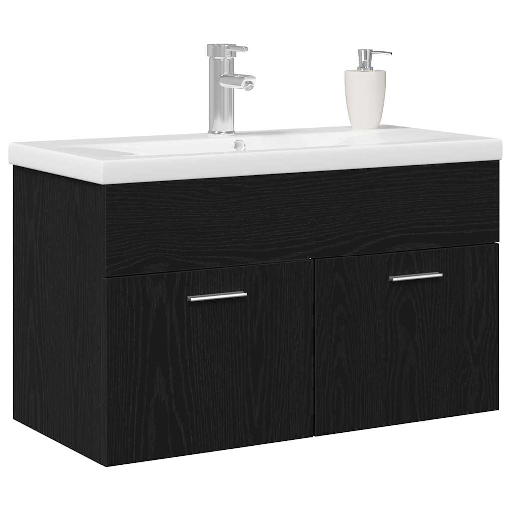 Sink cabinet Black Oak 80 x 38.5 x 46 cm Engineered wood