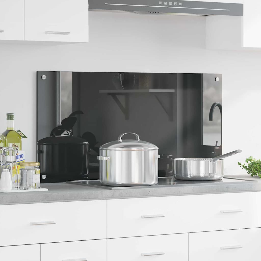 Kitchen Backsplash Dark grey 100 x 50 x 0.6 cm Tempered Glass