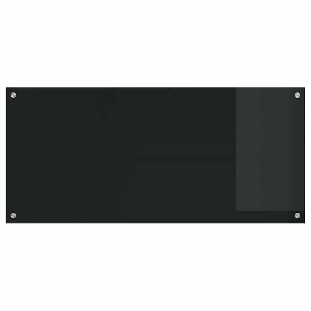 Kitchen Backsplash Black 110 x 50 x 0.6 cm Tempered Glass