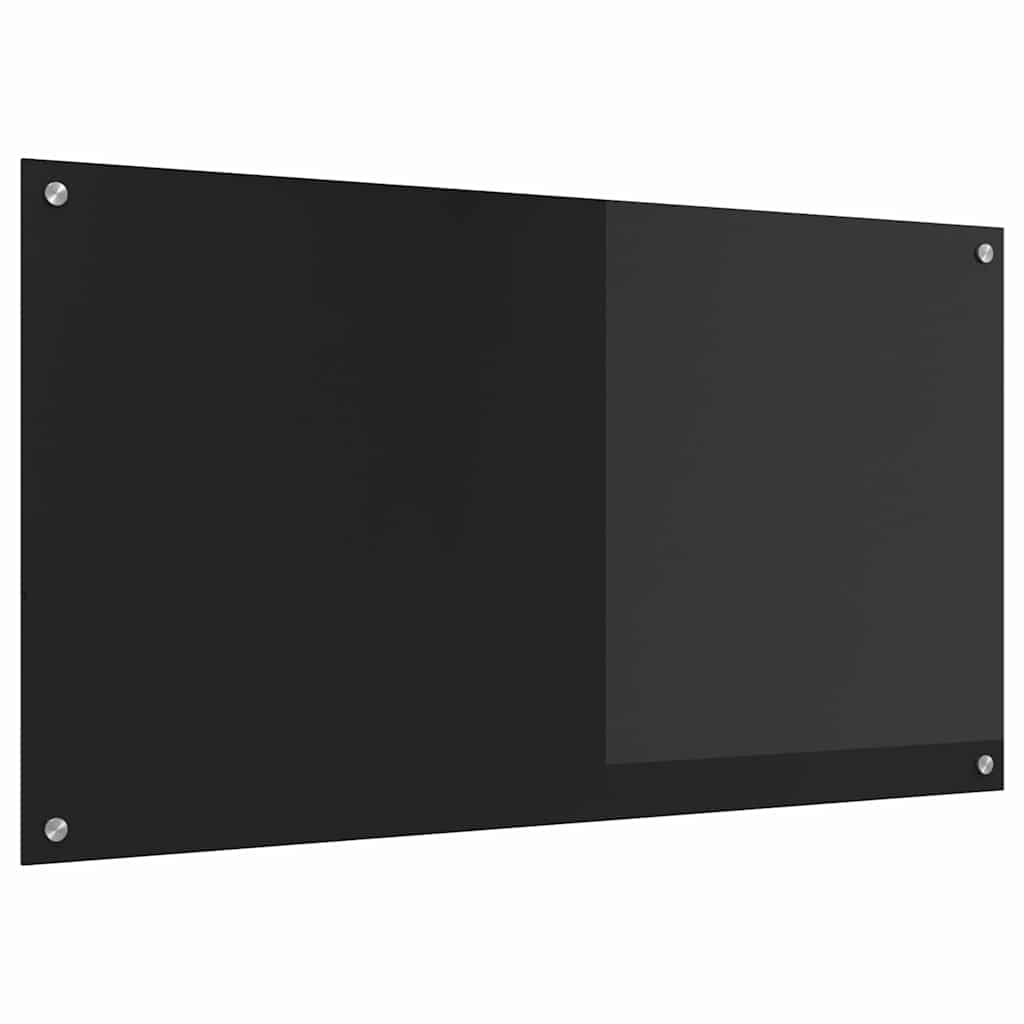 Kitchen Backsplash Black 110 x 60 x 0.6 cm Tempered Glass
