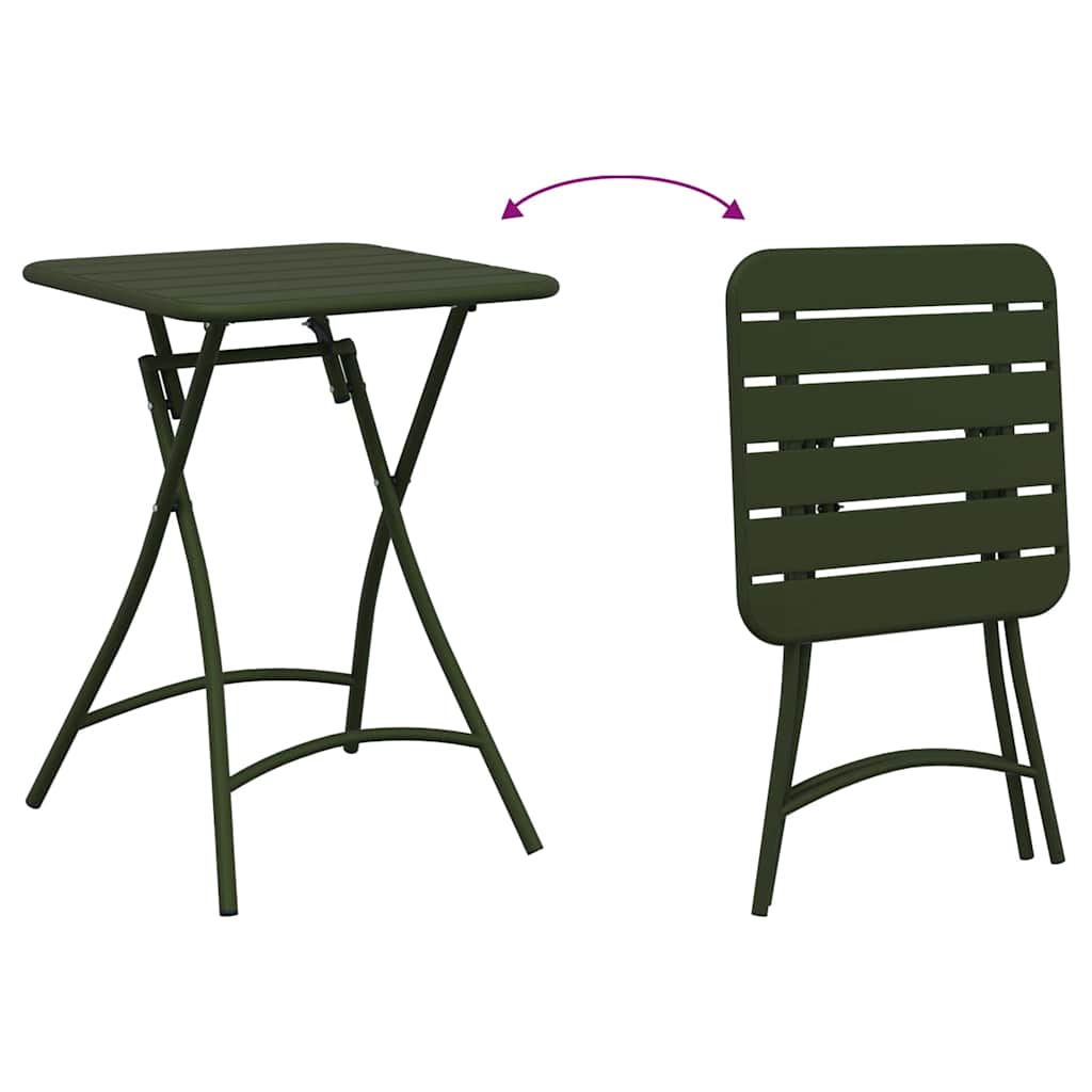 Bistro Set 3 pcs Dark green Steel