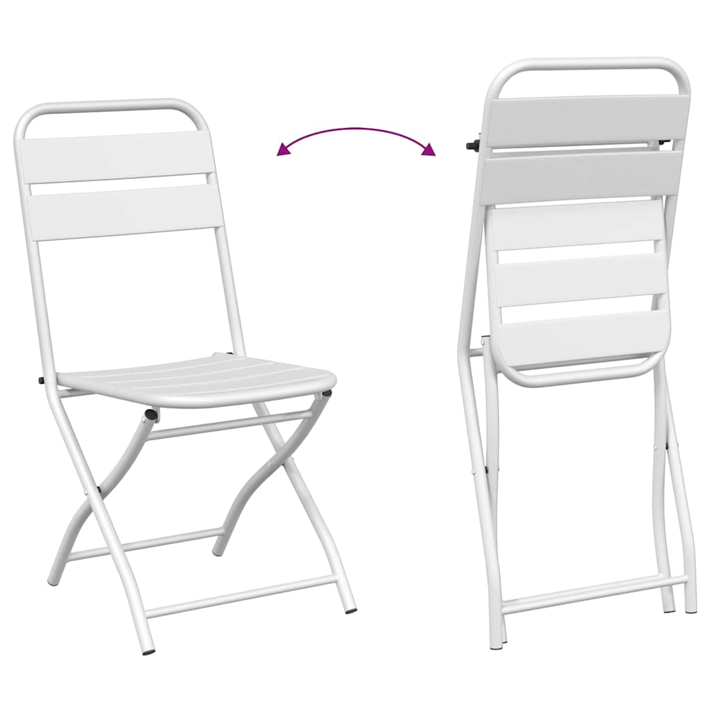 Bistro Set 3 pcs White Steel