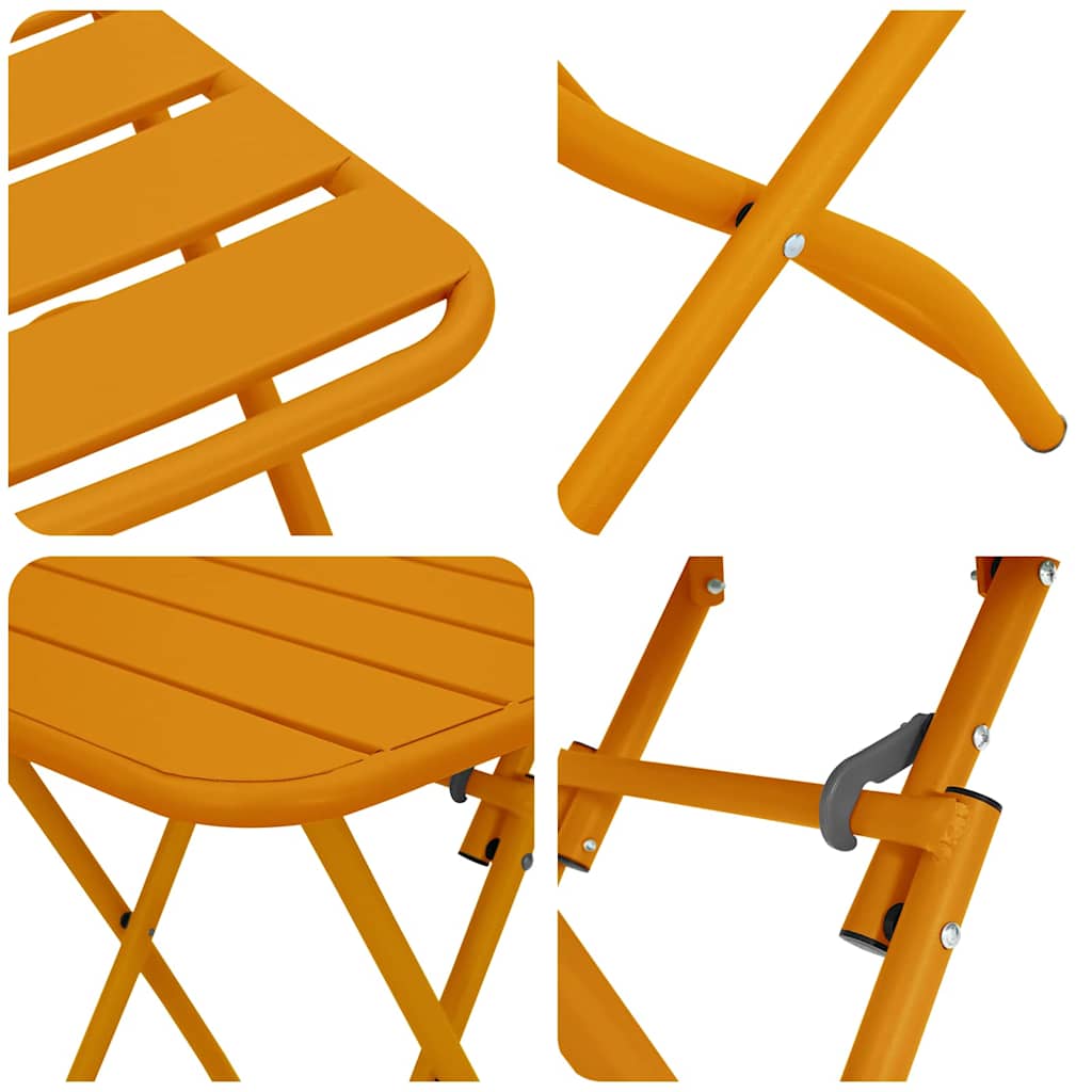 Bistro Set 3 pcs Mustard Steel