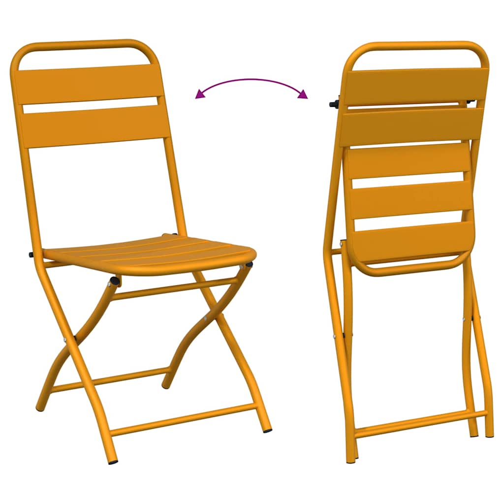 Bistro Set 3 pcs Mustard Steel