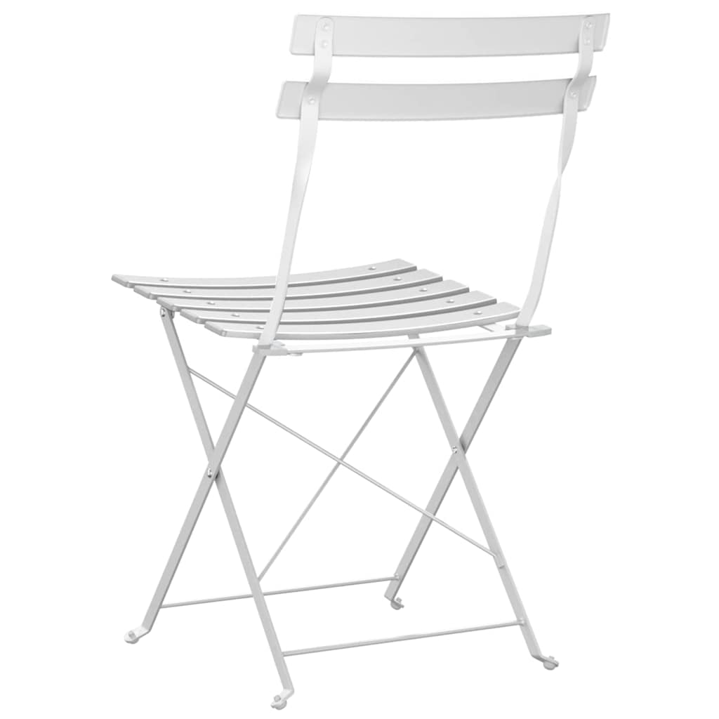 Garden Folding Chair Folding 2 pcs White 42 x 46 x 82cm Steel