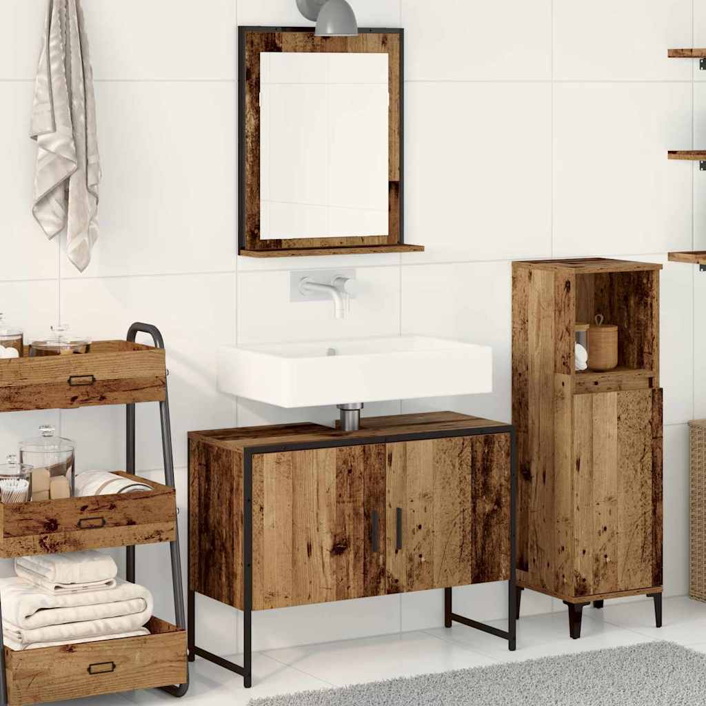 Bathroom Furniture Set with Storage 2 pcs Brown 80 x 33 x 60 cm