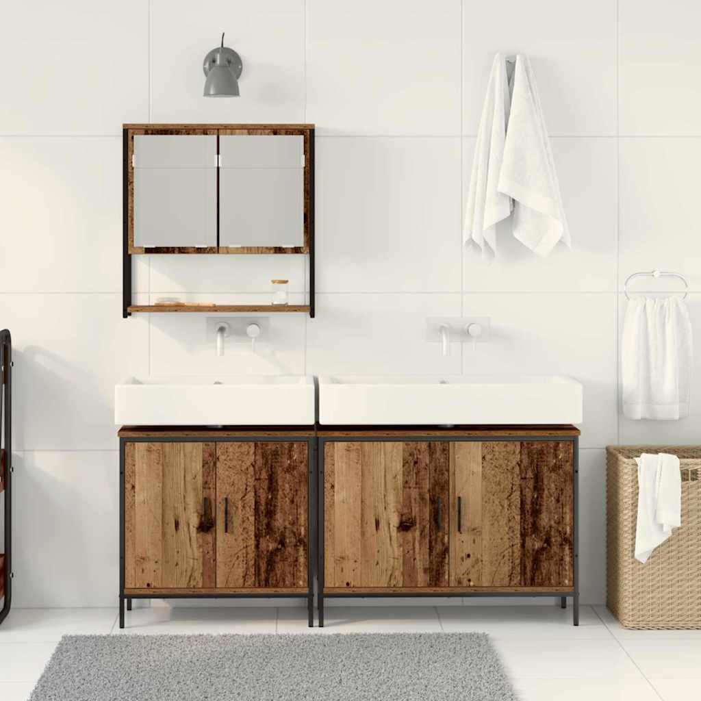 Bathroom Furniture Set with Storage 3 pcs Brown 80 x 30 x 44 cm