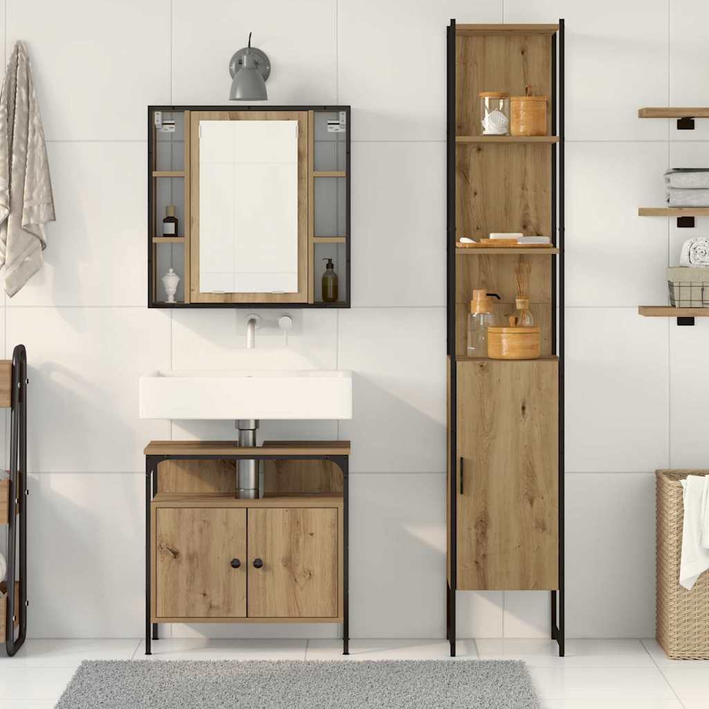 Bathroom Cabinet Set Other 3 pcs Artisan oak 33 x 33 x 185.5 cm