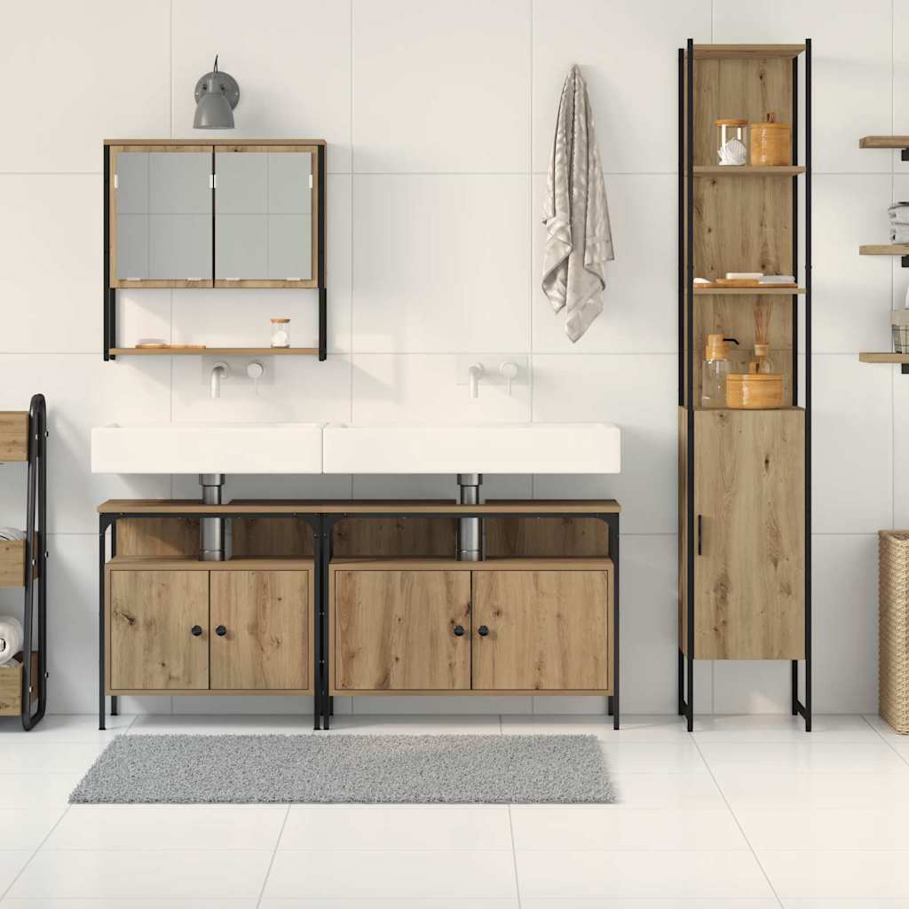 Bathroom Furniture Set 4 pcs Artisan oak 33 x 33 x 185.5 cm