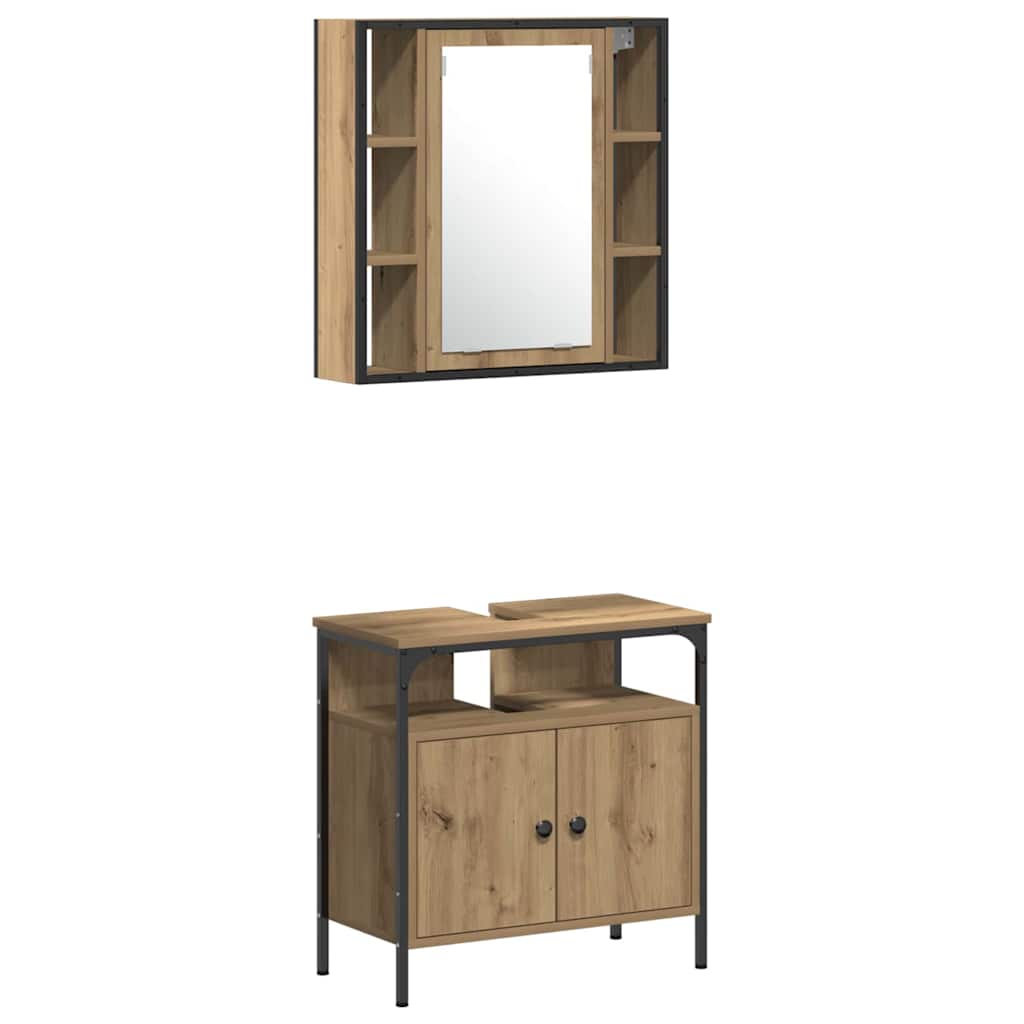 Bathroom Cabinet Set Other 4 pcs Artisan oak 33 x 33 x 185.5 cm