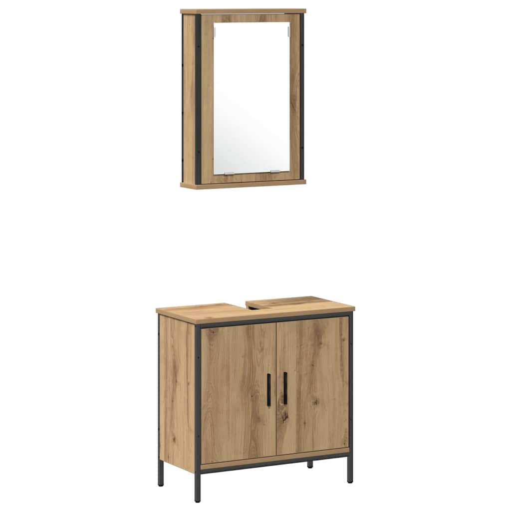 Bathroom Furniture Set with Door 4 pcs Brown 33 x 33 x 185.5 cm