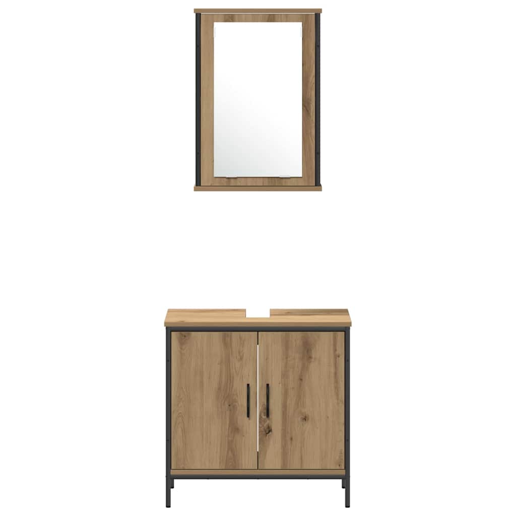 Bathroom Furniture Set with Door 4 pcs Brown 33 x 33 x 185.5 cm