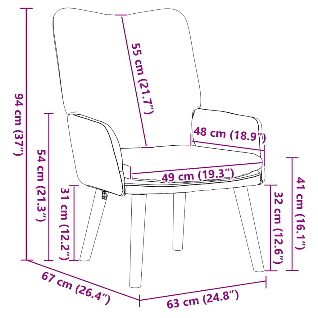 Relaxing Chair 63 X 67 X 94 Cm Fabric