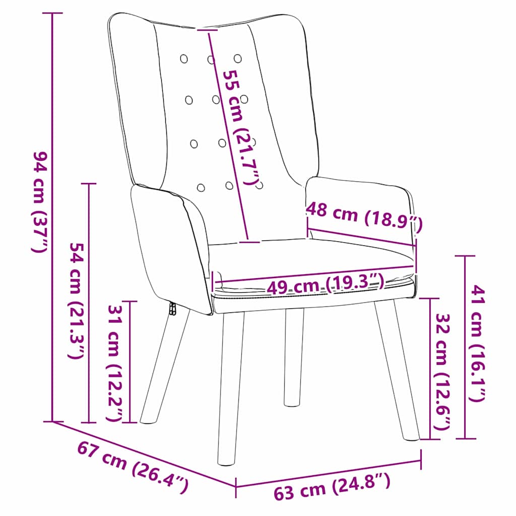 Relaxing Chair 63 X 67 X 94 Cm Velvet