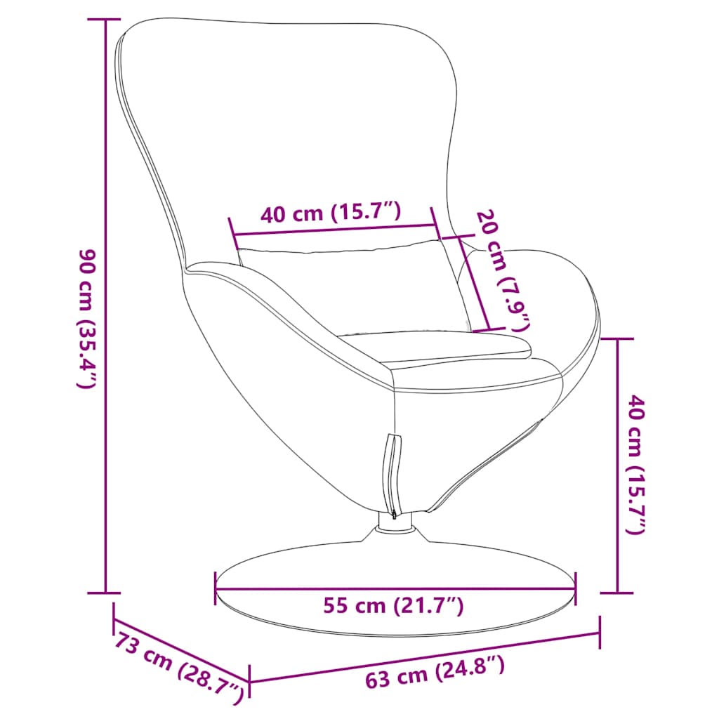 Egg Chair 63 X 73 X 90 Cm Fabric