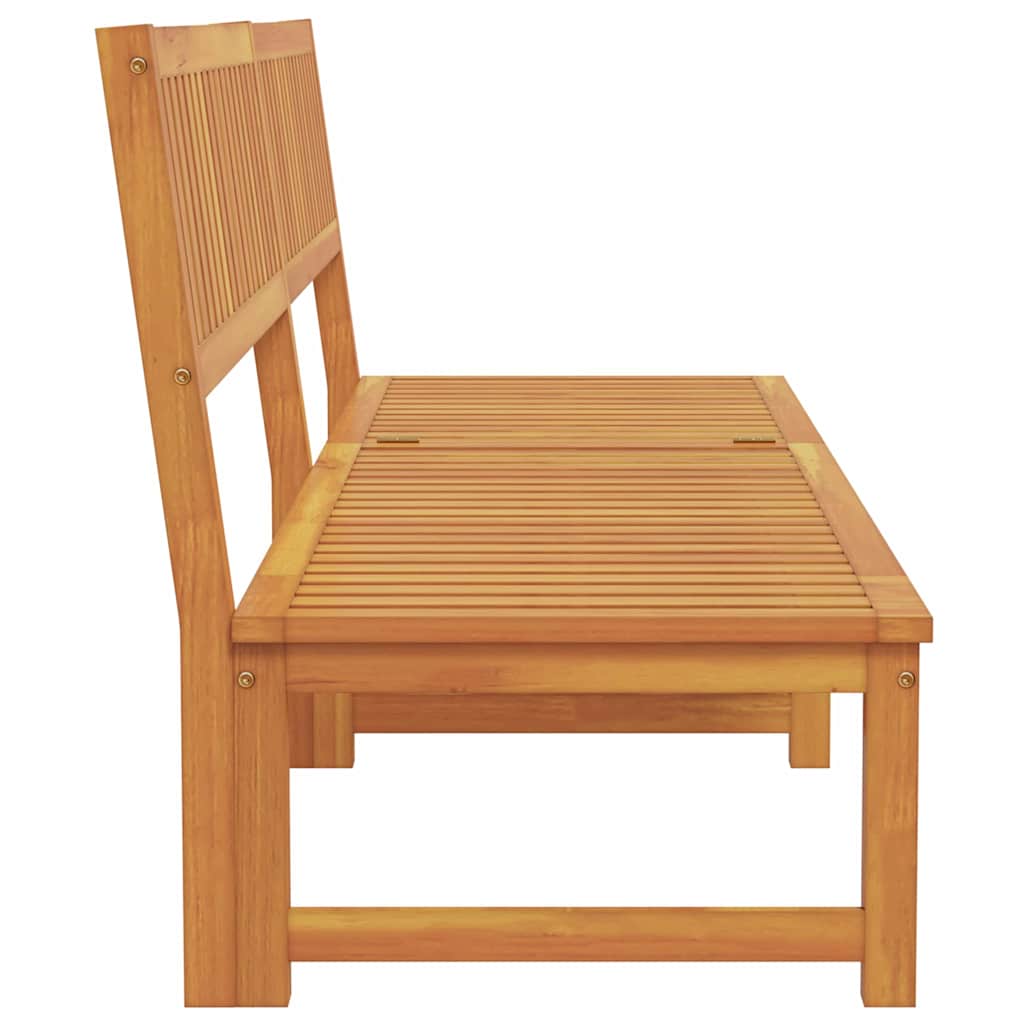 Sun Lounger Reclining Brown 200 x 57 x 75cm Solid Acacia wood